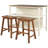 Solid Wood Rustic 3-Piece 45" Stationary Kitchen Island Set With 2 Seatings, Rubber Wood Butcher Block Dining Table Set Prep Table Set With 2 Open Shelves For Small Places,Walnut+Cream White, Kitchen Island