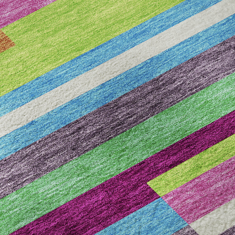 Tapis lavande Prisco lavable à la machine de qualité supérieure, Rond 8 pi