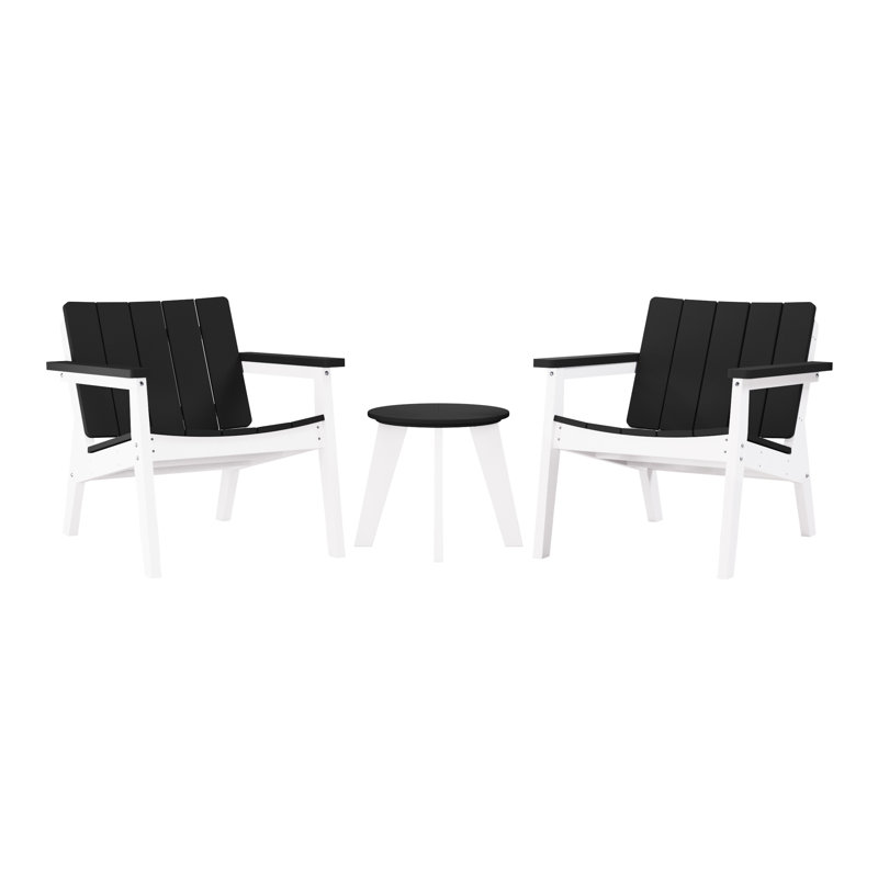 Ensemble de conversation d'extérieur 3 pièces, Black