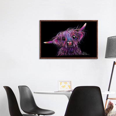 Huckleberry The Highland Cow by Shirley Macarthur - Painting on Canvas