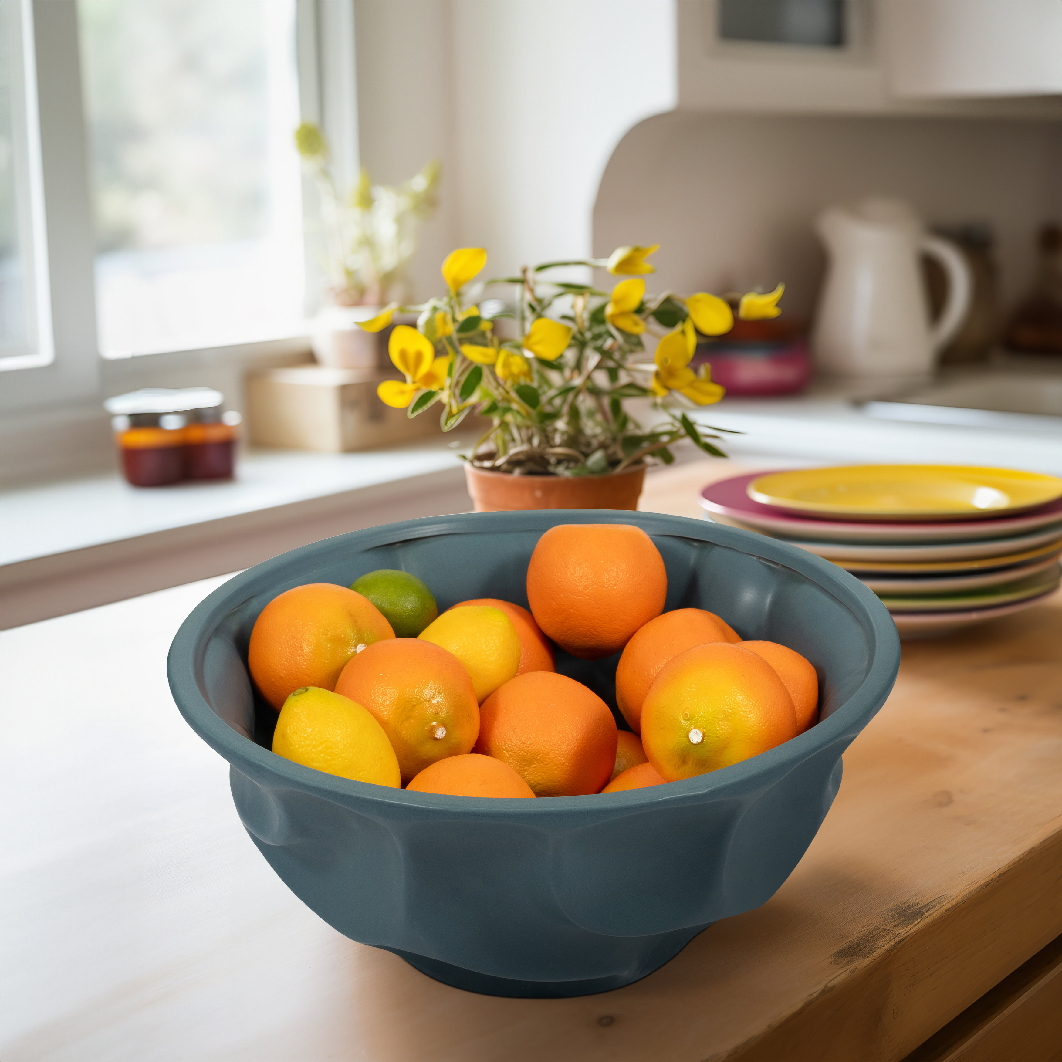 AllModern Arleta Teal Stoneware Bowl - Elegance in Every Meal - 15" x ...
