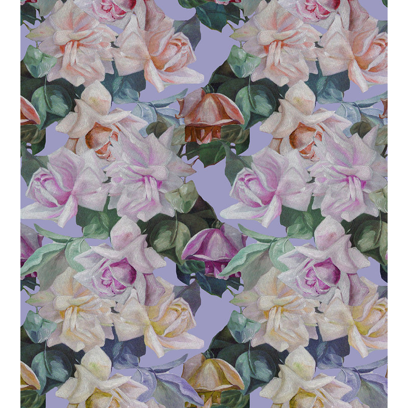 Palace Floral Metallic Wallpaper Roll, Lilac