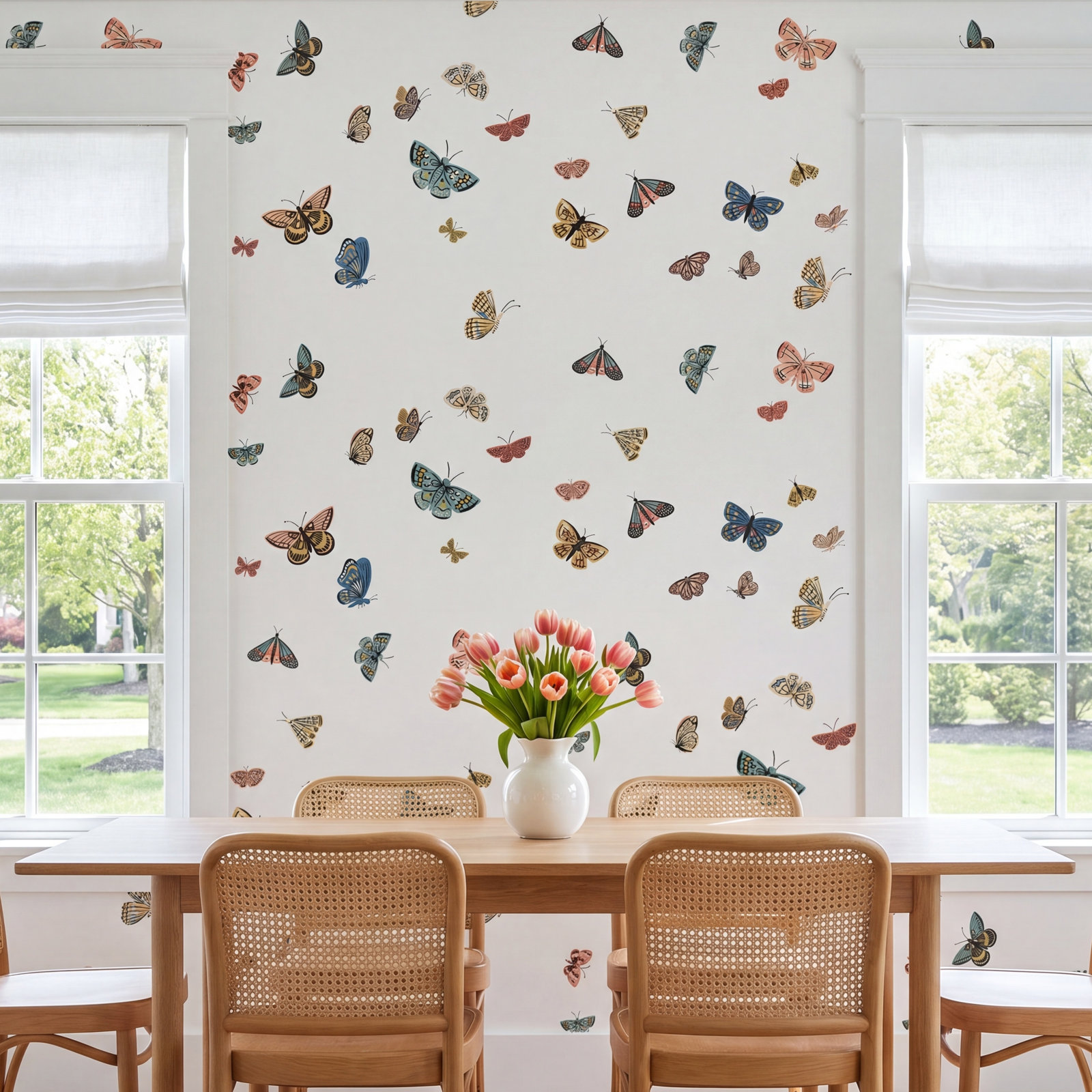 Butterfly House Self-Adhesive Roll, White