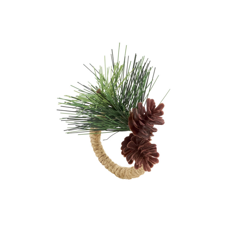 Rond de serviette Forest Floor Pinecone (ensemble de 4)