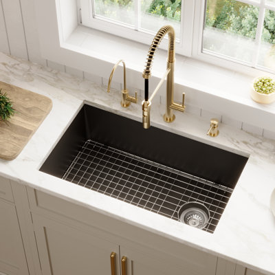 Karran Quartz 31-3/4'' X 19-1/4'' Single Bowl Undermount Kitchen Sink Kit