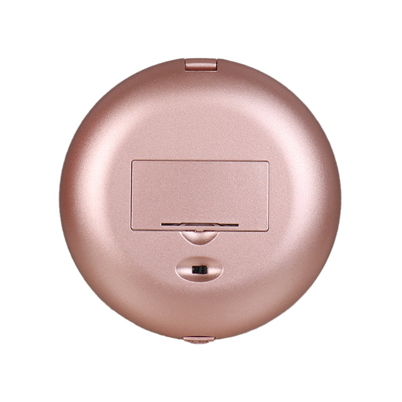 Miroir compact à DEL Infinity avec bande lumineuse, miroir compact sans fil avec loupe, Or rose