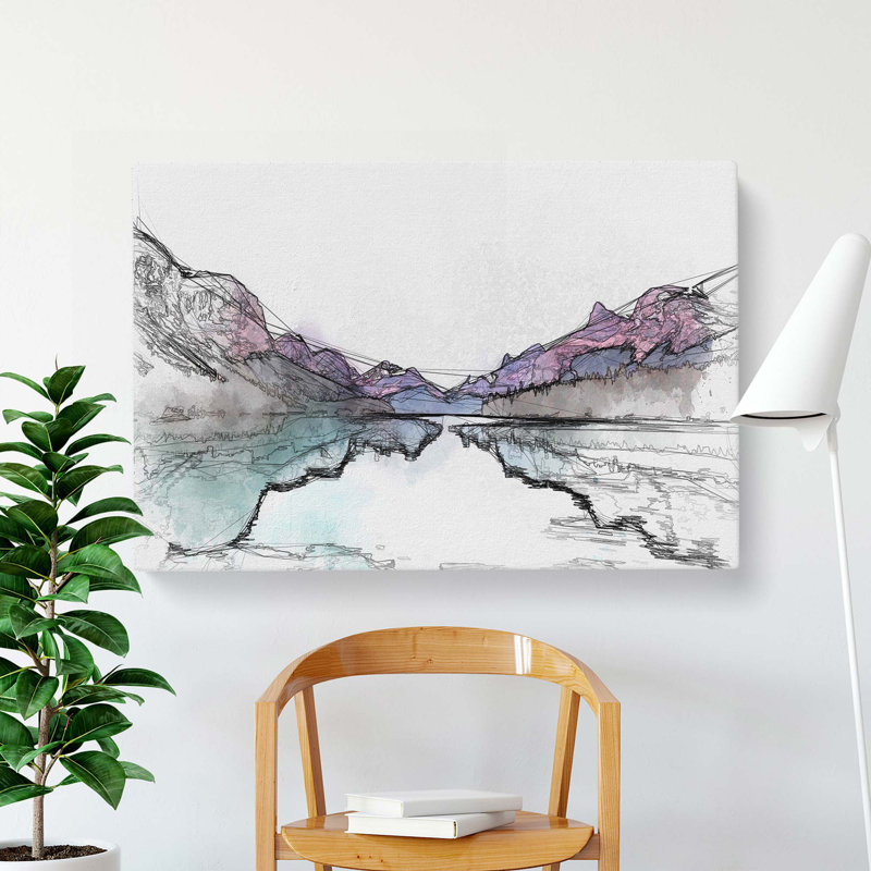 Maligne Lake Scene In Canada In Abstract - Wrapped Canvas, 35cm H x 50cm W x 3cm D