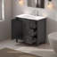 Armoire de meuble-lavabo moderne 35,5 "avec lavabo intégré - rangement de salle de bain noir muni de portes à fermeture douce et de 3 tiroirs Munich
