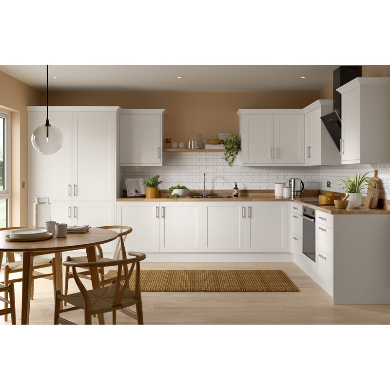 KitchenKit Flatpack Shaker Ultra Matt Base Unit, 87cm H x 30cm W x 57cm D, White