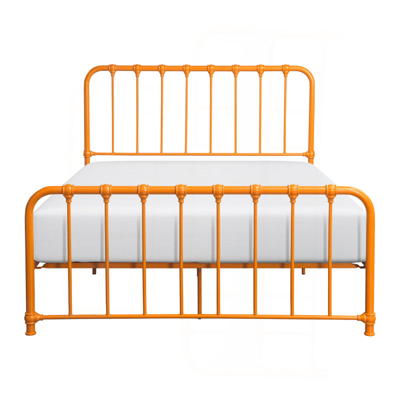Lit plateforme en métal 1pc, Grand lit, Orange