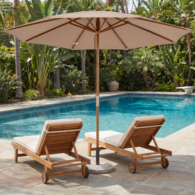 9 FT Patio Umbrella with Adjustable Height, Rope Pulley Lift, Vented Top for Beach