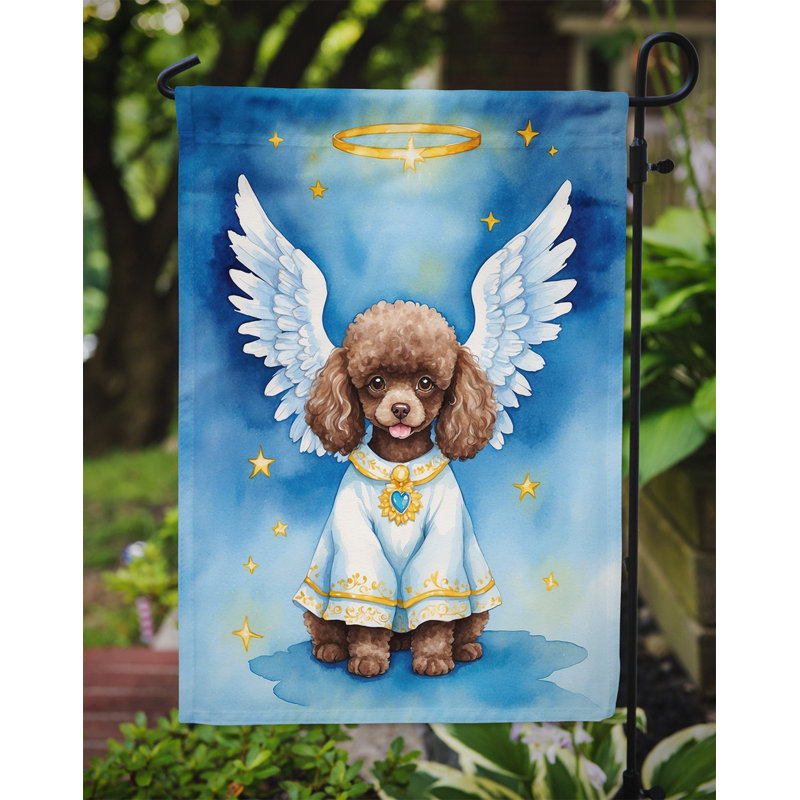 Drapeau de jardin chocolat caniche My Angel