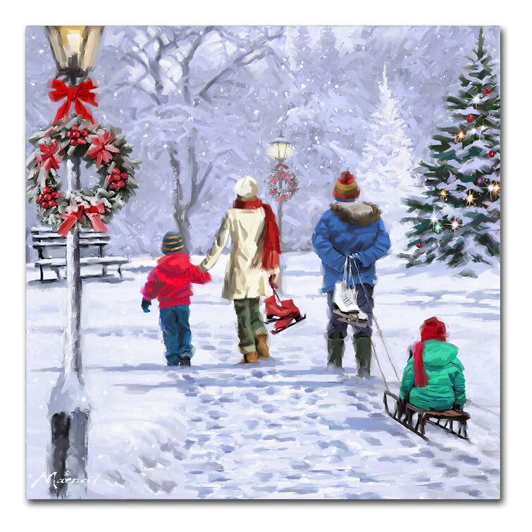 The Holiday Aisle® Skaters Returning On Canvas by The Macneil Studio ...