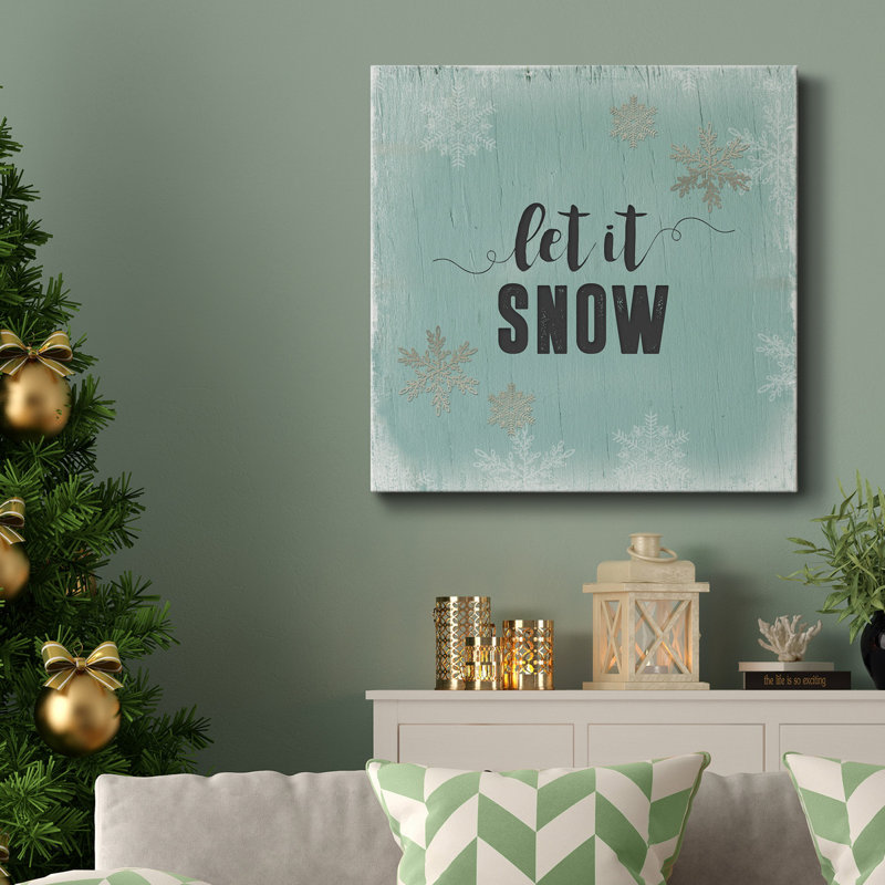 Let It Snow - Toile tendue avec châssis de qualité supérieure - prête à être accrochée, H 32 po x l 32 po x P 1 po