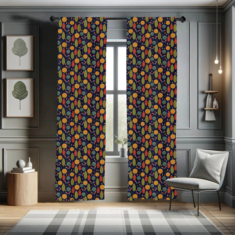 Geometric Semi-Sheer Rod Pocket Curtain Panels, 28" W x 95" L