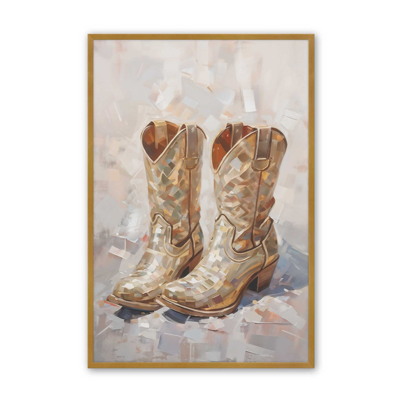 «Cowboy Essentials in Tan», impression, H 17,25 po x l 13,25 po, Or poli