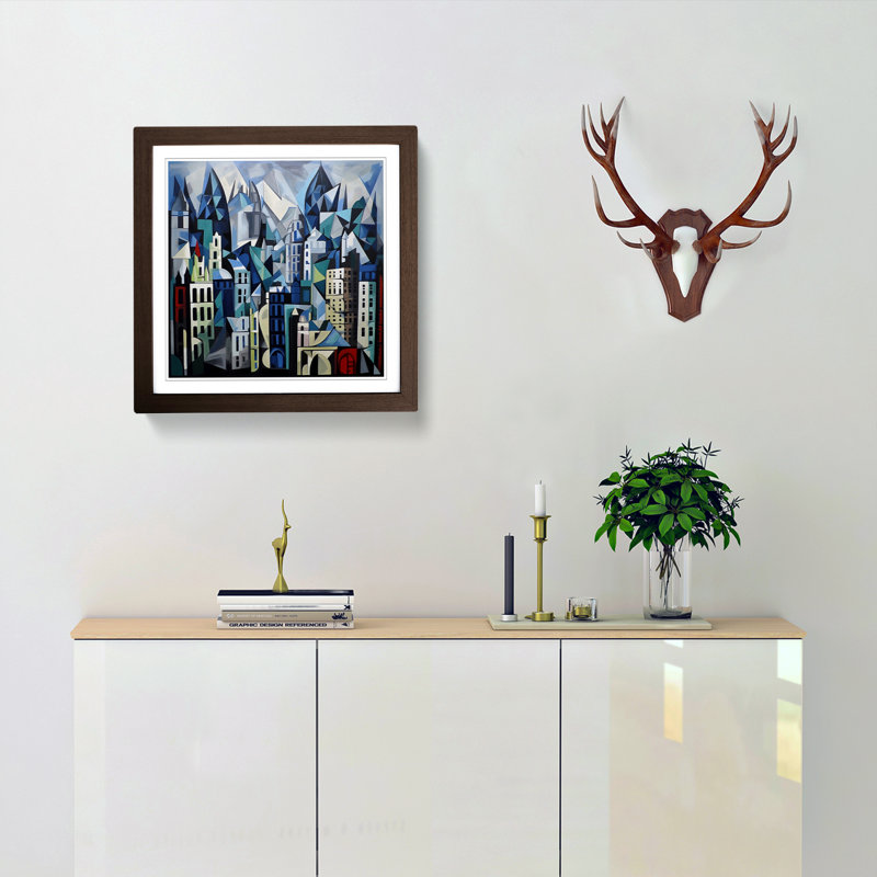City of London Cubism - Framed Print, Walnut