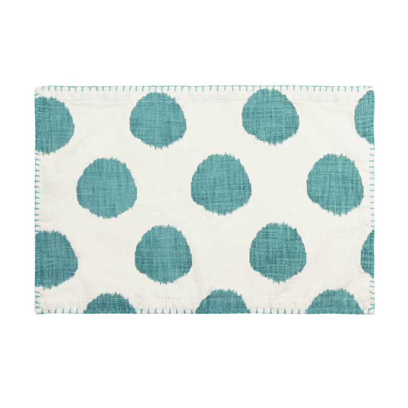 Napperon en coton Maribeth Dot Azalea, Vert