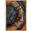 Impression sur toile de décorations murales de chambre à coucher encadrées rustique orange et bleu marine-108345160-108345162
