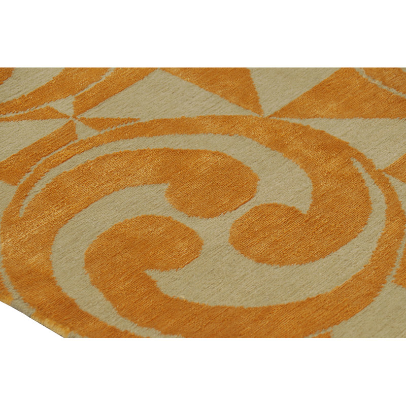 Rug & Kilim’S Modern Geometric Rug In Beige And Gold Tones “Kaleidoscope”