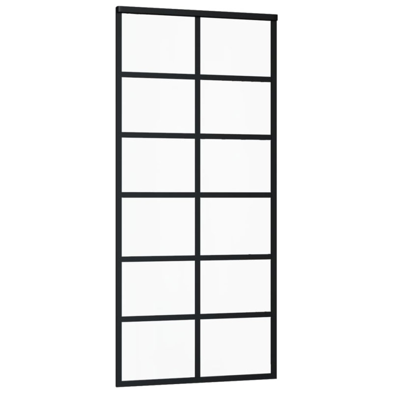Porte coulissante avec quincaillerie en aluminium et verre ESG Hamund, H 80,7 po x l 35,4 po x P 0,8 po
