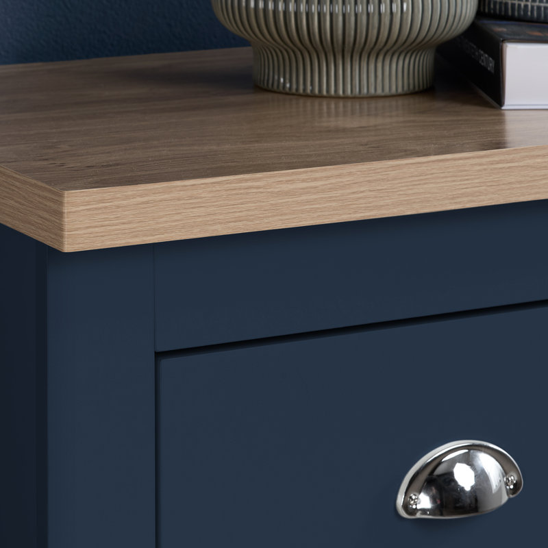 Napanoch 4 Drawer Chest, Navy Blue/Oak