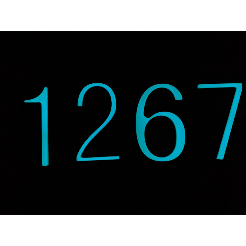 Numéro de maison à fixation en surface 6 po H, Turquoise, 9