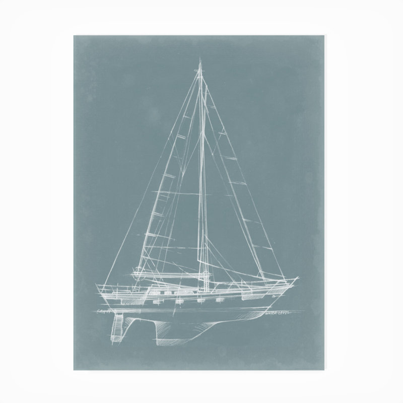 Toile pour l'extérieur Prairieburg Ethan Harper «Ua Ch Yacht Sketches II», H 19 po x l 14 po x P 1,5 po