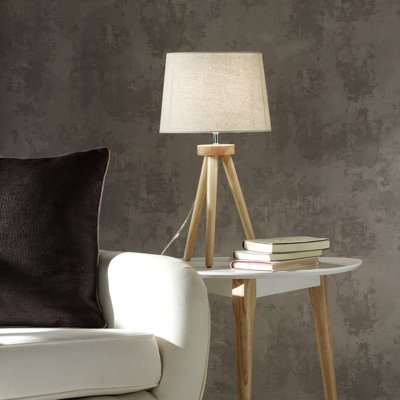 Oscar Solid + Manufactured Wood Tripod Table Lamp
