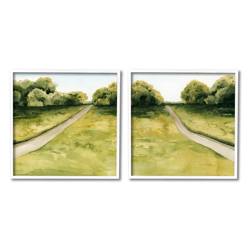 Ensemble d'art numérique texturé et giclée, 2 pièces, L 24 po x H 24 po, Giclée encadrée blanc bord de mer
