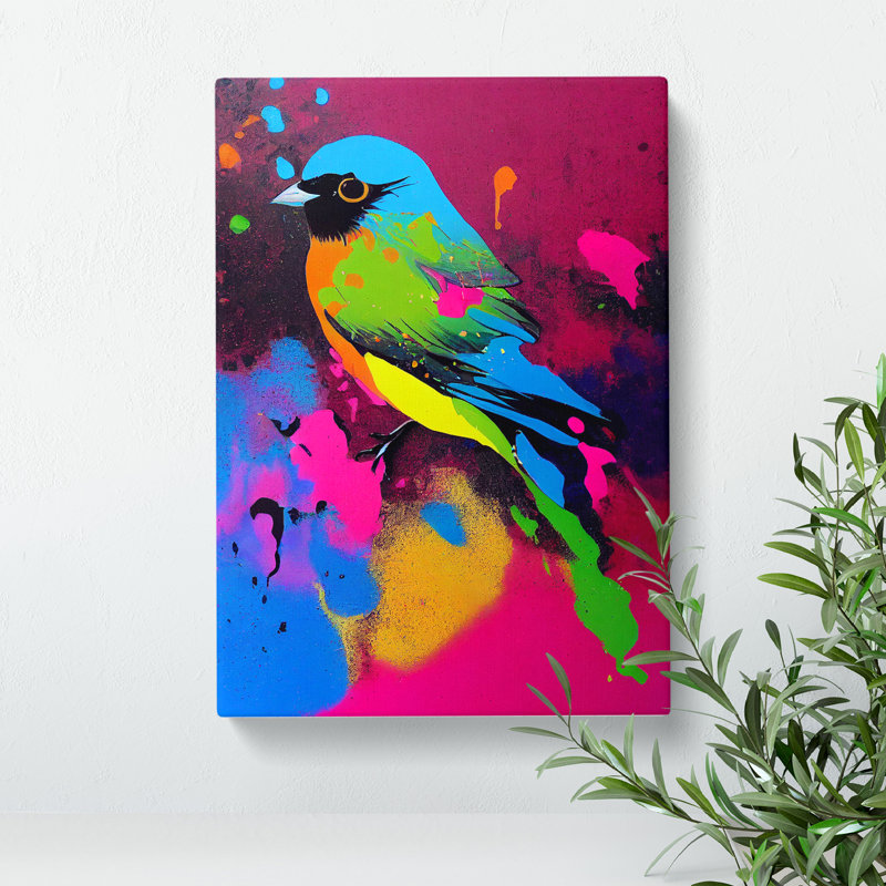 Bird Splash No.2 - Print, No Matte, 50cm H x 35cm W x 3cm D, Wrapped Canvas