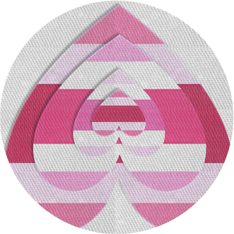 Tapis décoratif rose, Rond 6 pi