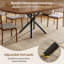 Extendable Dining Table 115–195cm – Cross-Braced Metal Frame-1395612687