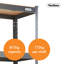 90cm W Steel Height -Adjustable Shelving Unit