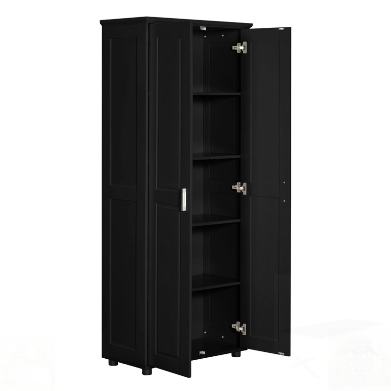 Armoire de rangement spacieuse à deux portes avec tablette réglable, parfaite pour l'organisation de la salle de bain et du bureau, panneau de fibres à densité moyenne