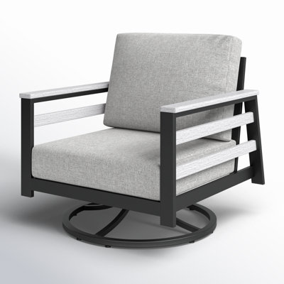 Townsend Metal Outdoor Swivel Rocking Chair with Sunbrella Cushion by Birch Lane