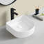 15,75 po Lavabo de salle de bain rectangulaire moderne en céramique vasque blanc lait