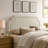 Magnolia Upholstered Fabric Queen Size Headboard In Ecru-174843670-174843658