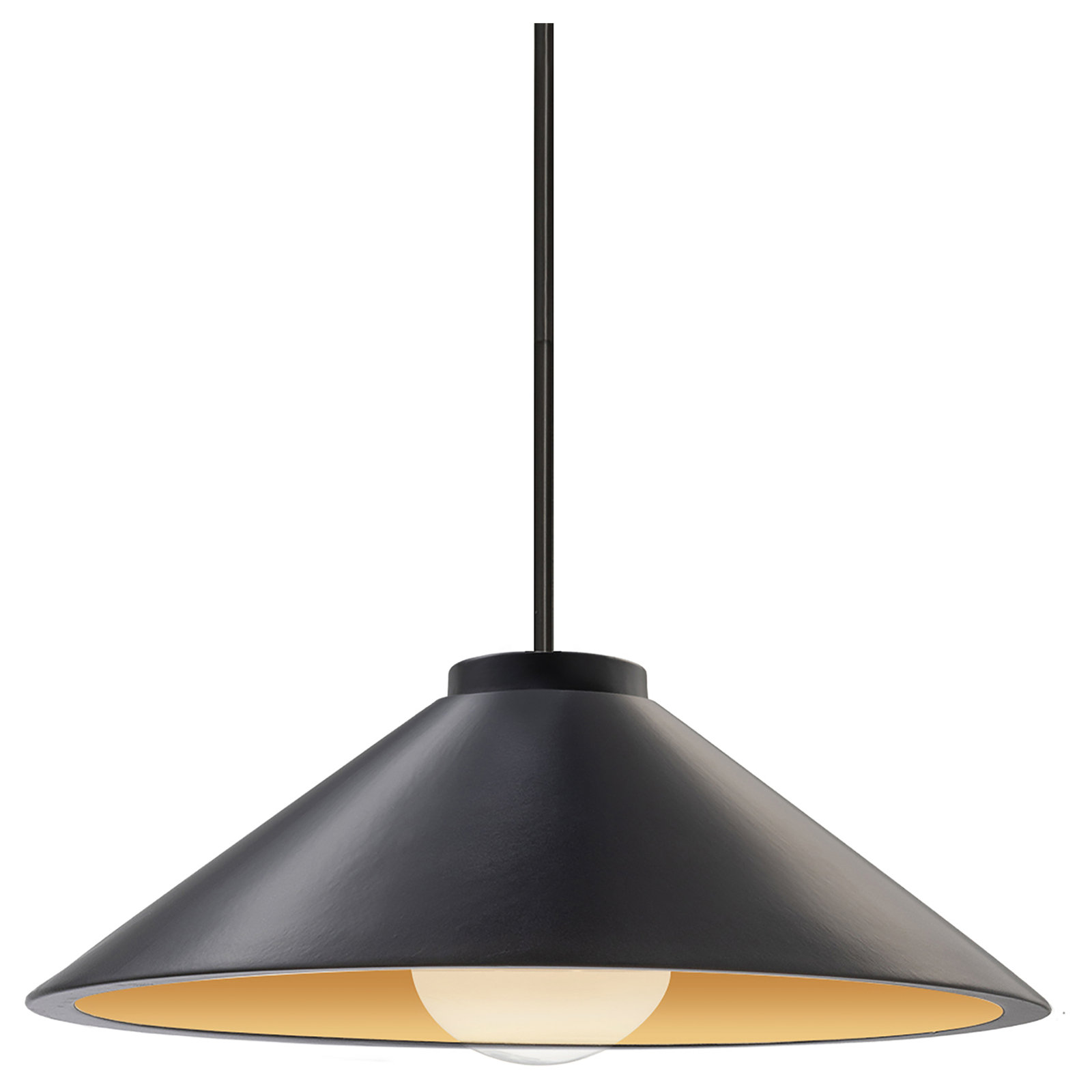Leni Dimmable LED Single Light Pendant, Matte Black, Gloss Black