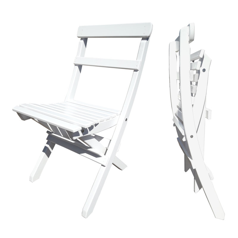 Arlot Folding Patio Dining Side Chair, White