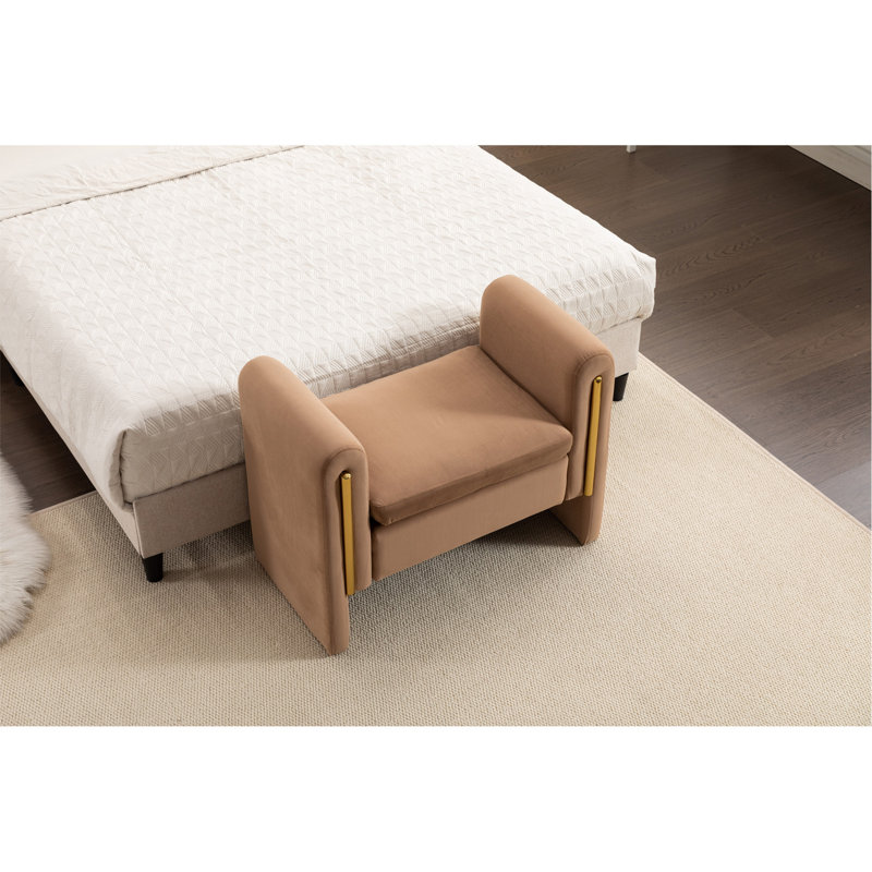 Banc de maquillage en velours, Café