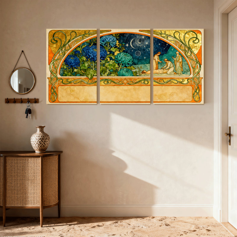 Ensemble de 3 impressions sur toile fantaisistes et sci-fi, H 24 po x l 48 po