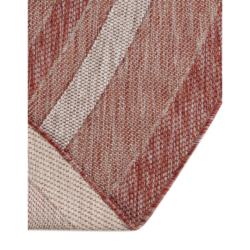 Reyhan Rust Red Indoor / Outdoor Area Rug, Round 7'10"