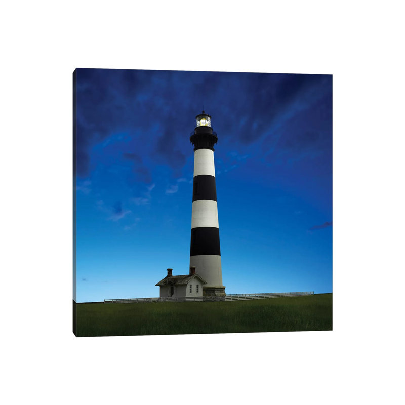 Lighthouse At Night III by James McLoughlin - Wrapped Canvas Print, 30.48 cm H x 30.48 cm W