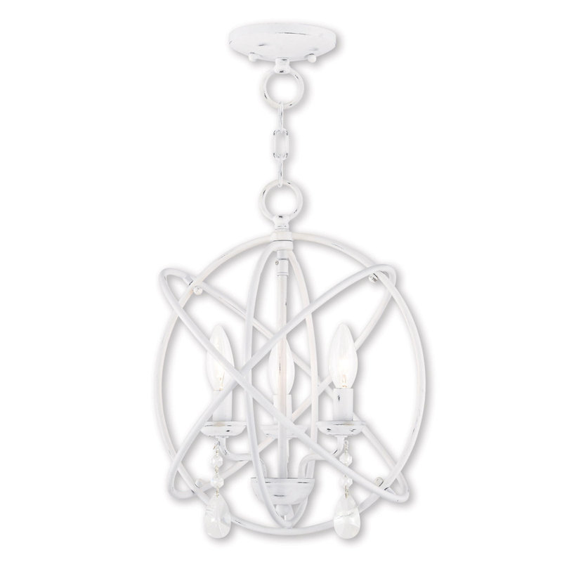 Lustre classique à 3 lumières Enan, H 16 po x l 17 po x P 17 po, Blanc