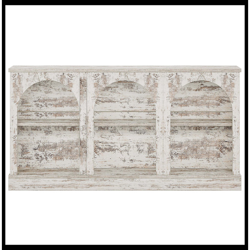 63" Console Table, Farmhouse Entryway Table With 3 Tier Storage