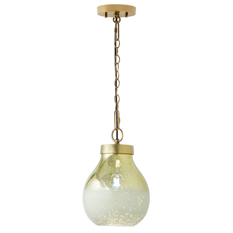 9"W Matika 1-Light Ombre Mercury Glass Bell Pendant