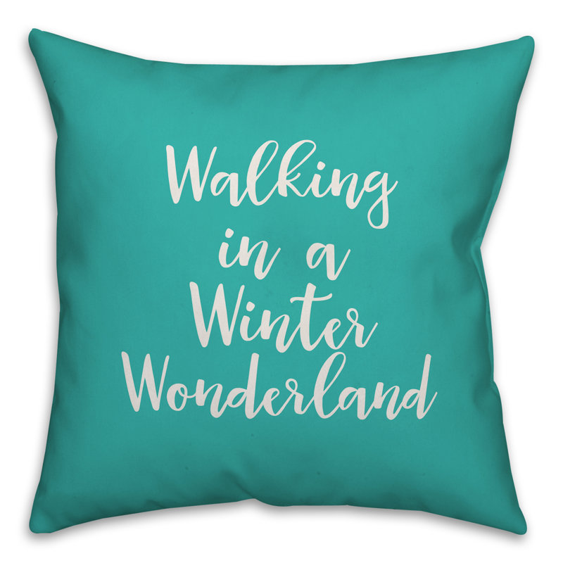  Coussin Walking in a Winter Wonderland, Bleu sarcelle, Housse de coussin