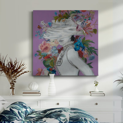 Lady Florals IV - Toile tendue avec châssis de qualité supérieure - prête à être accrochée