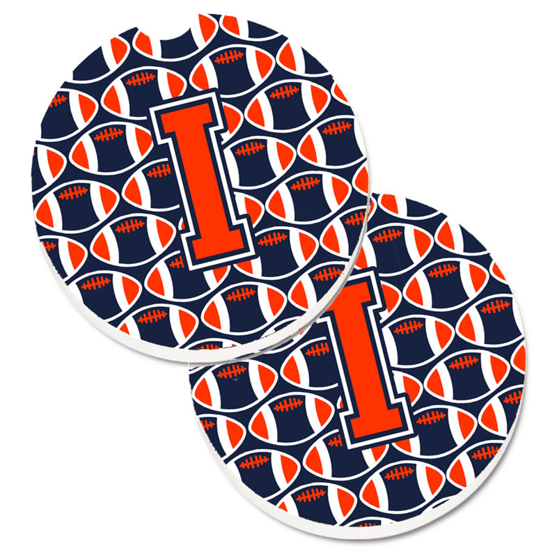 Sous-verre de football, I, Orange / bleu marine